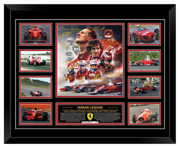 FERRARI LEGENDS SIGNED LIMITED EDITION FRAME (FREE DELIVERY AUS-WIDE)